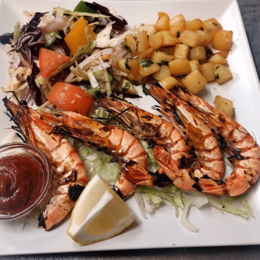 Gegrilde jumbo gamba’s, 5 stuks